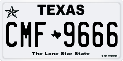 TX license plate CMF9666