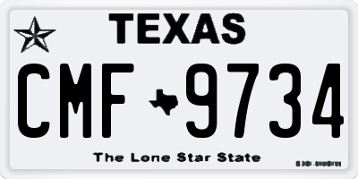 TX license plate CMF9734