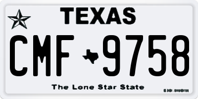 TX license plate CMF9758