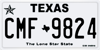 TX license plate CMF9824