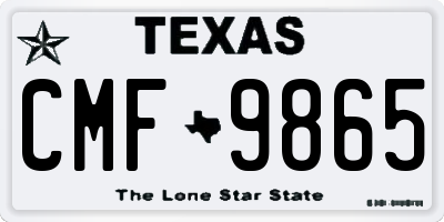 TX license plate CMF9865
