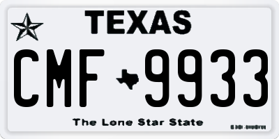TX license plate CMF9933