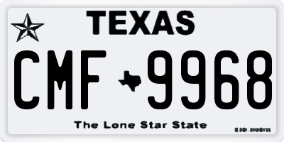TX license plate CMF9968