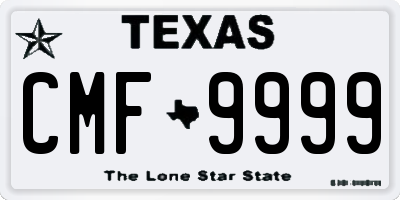 TX license plate CMF9999