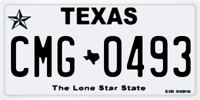 TX license plate CMG0493