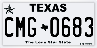 TX license plate CMG0683