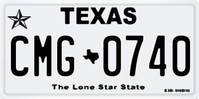 TX license plate CMG0740