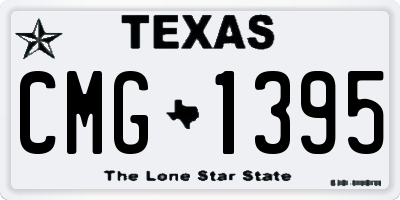 TX license plate CMG1395