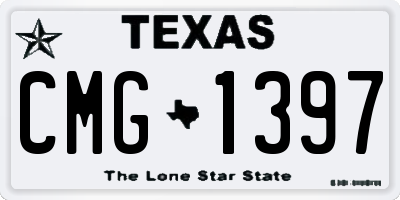 TX license plate CMG1397