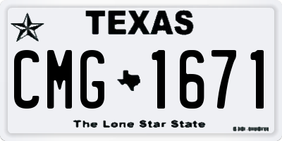 TX license plate CMG1671
