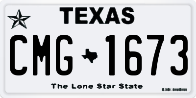 TX license plate CMG1673