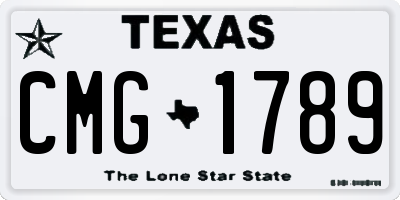 TX license plate CMG1789