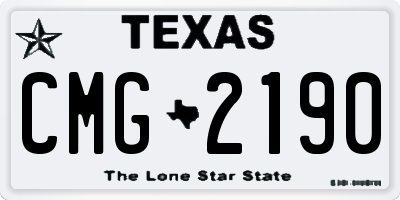 TX license plate CMG2190
