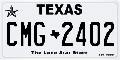 TX license plate CMG2402