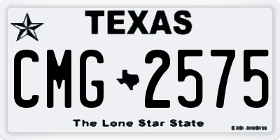 TX license plate CMG2575