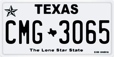 TX license plate CMG3065