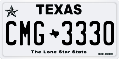 TX license plate CMG3330