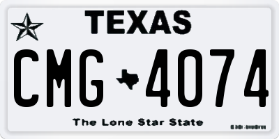 TX license plate CMG4074