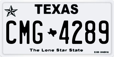 TX license plate CMG4289
