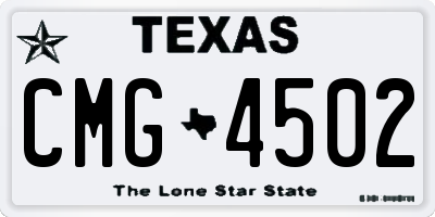 TX license plate CMG4502