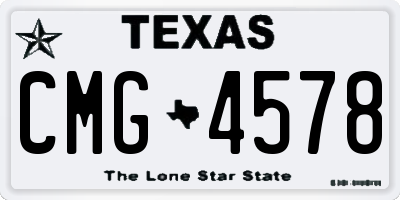 TX license plate CMG4578