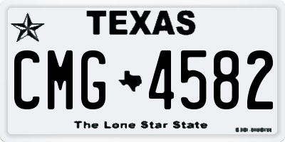 TX license plate CMG4582