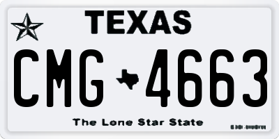 TX license plate CMG4663