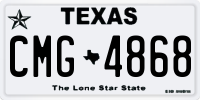 TX license plate CMG4868