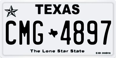TX license plate CMG4897