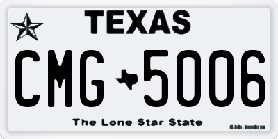 TX license plate CMG5006