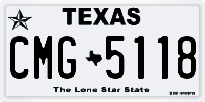 TX license plate CMG5118