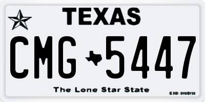 TX license plate CMG5447
