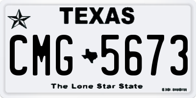TX license plate CMG5673