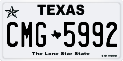 TX license plate CMG5992