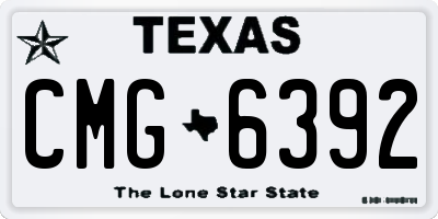 TX license plate CMG6392