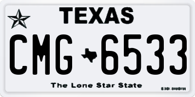 TX license plate CMG6533