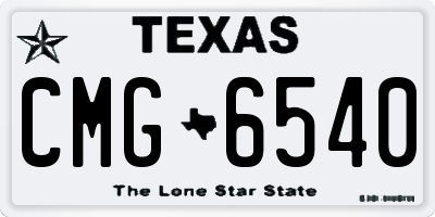 TX license plate CMG6540