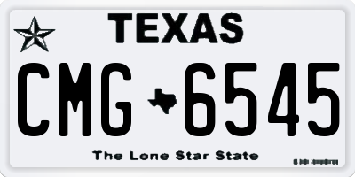 TX license plate CMG6545