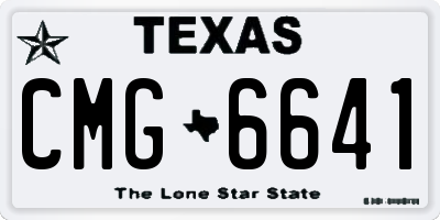 TX license plate CMG6641