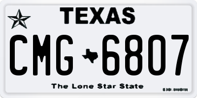TX license plate CMG6807