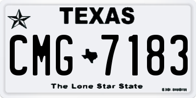 TX license plate CMG7183