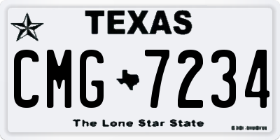 TX license plate CMG7234