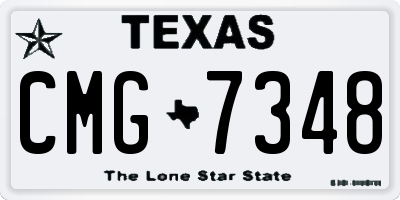 TX license plate CMG7348