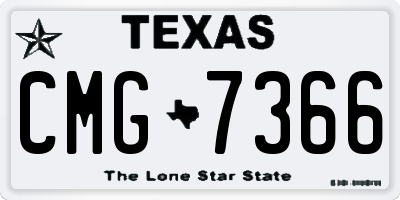 TX license plate CMG7366