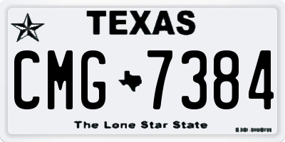 TX license plate CMG7384