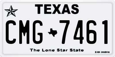 TX license plate CMG7461