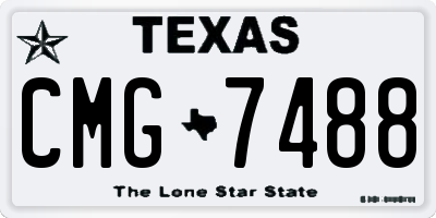 TX license plate CMG7488