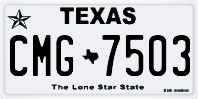 TX license plate CMG7503