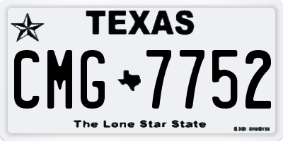 TX license plate CMG7752