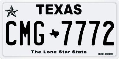 TX license plate CMG7772